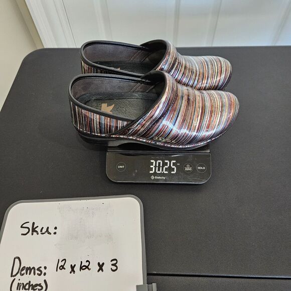 Dansko Womens Patent XP Striped Clog Size 38 Multicolor Nurse Comfort Work Shoes - Picture 9 of 9